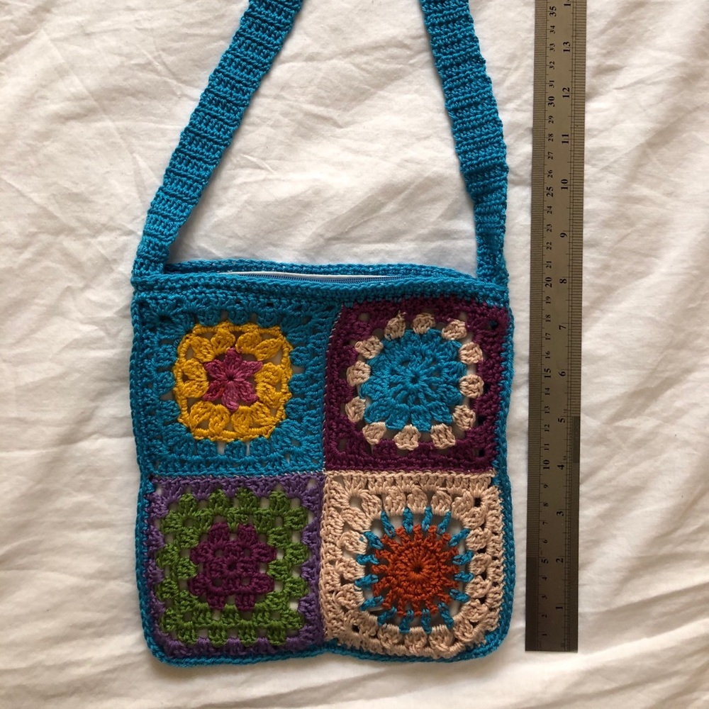 handmade crochet small purse colorful